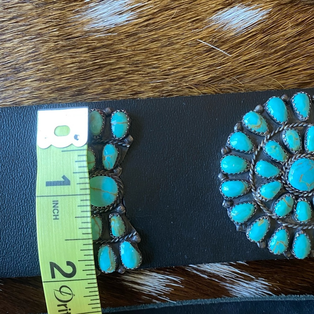 🛑SOLD🛑Gorgeous Turquoise & Sterling Silver Cluster Belt - Picture 4 of 8